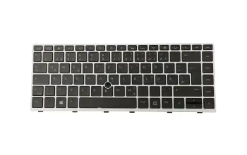 L14378-041 teclado original HP DE (alemán) negro/plateado con retroiluminacion y mouse-stick (SureView)