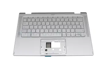 6B.AHBN7.011 teclado original Acer DE (alemán) plateado con retroiluminacion
