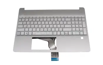 L63578-041 teclado incl. topcase original HP DE (alemán) plateado/plateado