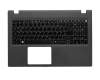 Teclado incl. topcase DE (alemán) negro/canaso original para Acer Aspire E5-552G