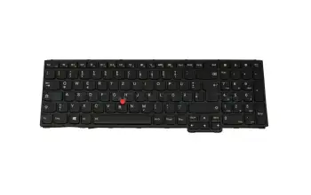 00HN277 teclado original Lenovo DE (alemán) negro/negro/mate con retroiluminacion y mouse-stick