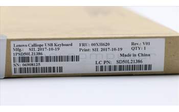 Lenovo DT_KYB USB Calliope KB BK SWE para Lenovo V50t-13IMB (11EC/11ED/11HC/11HD)