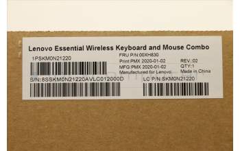 Lenovo 00XH830 Keyboard_Mouse,Wireless,Swiss French/German,Black,Non_Backlight