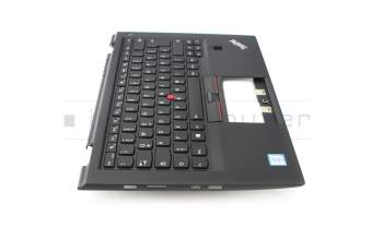 01AV202 teclado incl. topcase original Lenovo DE (alemán) negro/negro con retroiluminacion y mouse stick
