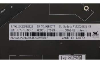 Lenovo 01HW615 NB_KYB Storm3,SRX,KB-BL,BK,US