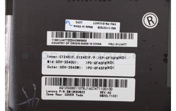 Lenovo MECH_ASM Case,Rear,Cover,Silver para Lenovo ThinkPad X1 Carbon 5th Gen (20HR/20HQ)
