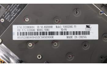 Lenovo 01LX568 MECH_ASM KBD,Bezel,PT,FPR,BK,SUN
