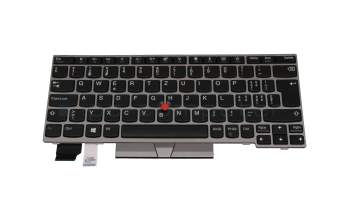 01YP826 teclado original Lenovo CH (suiza) negro/plateado mate con mouse-stick