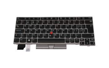01YP906 teclado original Lenovo CH (suiza) negro/plateado mate con mouse-stick
