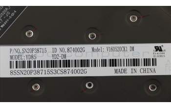 Lenovo 01YR644 MECH_ASM GRP_KBD_Bzl_DK,FPR_NFC,BK,SUN