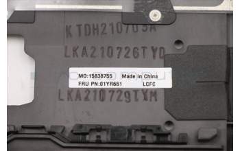 Lenovo 01YR661 MECH_ASM GRP_KBD_Bzl_NRD,FPR_NFC,BK,SUN