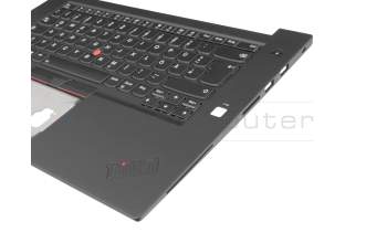 01YU774 teclado incl. topcase original Lenovo DE (alemán) negro/negro con retroiluminacion y mouse stick b-stock