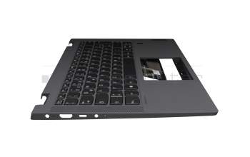 025.901N3.0001 teclado incl. topcase original Lenovo DE (alemán) gris/canaso con retroiluminacion