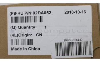 Lenovo 02DA052 FRU LCD Strip cover, TongDa, Black