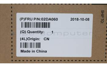 Lenovo 02DA060 COVER FRU C cover with FPR Black