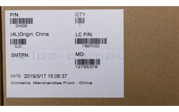 Lenovo 02HM280 MECH_ASM Ccov,ENG,BLKBD,FPR,BK,LTN