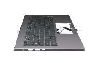 0420535CK203 teclado incl. topcase original Acer DE (alemán) plateado/plateado con retroiluminacion