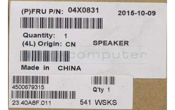 Lenovo 04X0831 FRU Speaker ASM