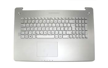 0KN0-N43SF13 teclado incl. topcase original Protek SF (suiza-francés) plateado/plateado con retroiluminacion