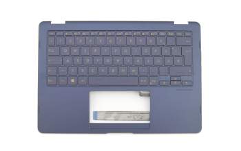 0KN1-1V1GE12 teclado incl. topcase original Pega DE (alemán) negro/azul con retroiluminacion