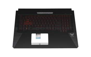 0KN1-5J1FR21 teclado incl. topcase original Pega FR (francés) negro/rojo/negro con retroiluminacion