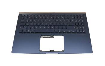 0KN1-621GE16 teclado incl. topcase original Pegatron DE (alemán) azul/azul con retroiluminacion