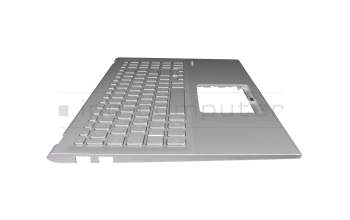 0KN1-734GE teclado incl. topcase original Asus DE (alemán) plateado/plateado