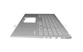 0KN1-734GE teclado incl. topcase original Asus DE (alemán) plateado/plateado