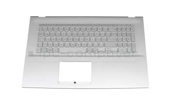 0KN1-7G1GE11 teclado incl. topcase original Pega DE (alemán) plateado/plateado con retroiluminacion