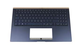 0KN1-9D2GE16 teclado incl. topcase original Pegatron DE (alemán) azul/azul con retroiluminacion