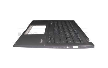 0KN1-A11GE13 R1.0 teclado incl. topcase original Pegatron DE (alemán) gris/canaso con retroiluminacion (Gun Metal Grey)