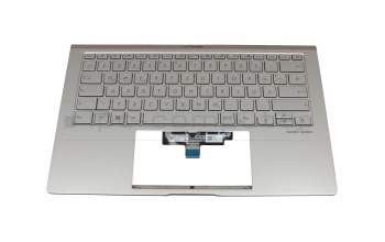 0KN1-A61GE13 teclado incl. topcase original Asus DE (alemán) plateado/plateado con retroiluminacion