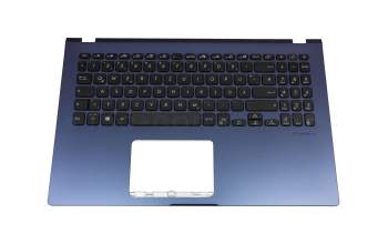 0KN1-AH5GE12 teclado incl. topcase original Pega DE (alemán) negro/azul con retroiluminacion