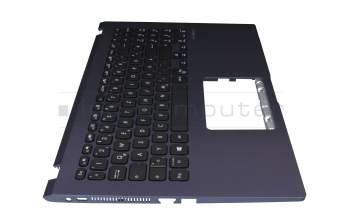 0KN1-AH5GE12 teclado incl. topcase original Pega DE (alemán) negro/azul con retroiluminacion