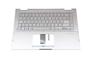 0KN1-BS1GE12 Rev.R1.0 teclado incl. topcase original Pega DE (alemán) plateado/plateado con retroiluminacion