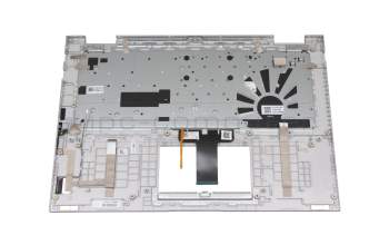 0KN1-BS1GE12 Rev.R1.0 teclado incl. topcase original Pega DE (alemán) plateado/plateado con retroiluminacion