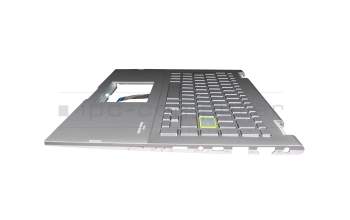 0KN1-BS1GE12 Rev.R1.0 teclado incl. topcase original Pega DE (alemán) plateado/plateado con retroiluminacion