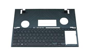0KN1-BY1GE23 teclado incl. topcase original Pegatron DE (alemán) azul/azul con retroiluminacion