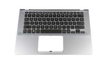 0KNB0-2608GE00 teclado incl. topcase original Asus DE (alemán) negro/plateado con retroiluminacion