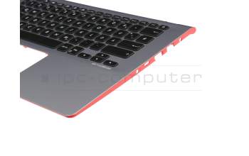 0KNB0-2608GE00 teclado incl. topcase original Asus DE (alemán) negro/plateado con retroiluminacion