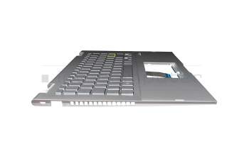 0KNB0-260NGE00 teclado incl. topcase original Asus DE (alemán) plateado/plateado con retroiluminacion