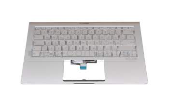 0KNB0-262HG00 teclado incl. topcase original Asus DE (alemán) plateado/plateado con retroiluminacion
