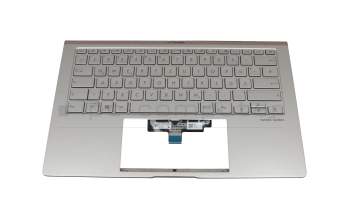 0KNB0-262WGE00 teclado incl. topcase original Asus DE (alemán) plateado/plateado con retroiluminacion