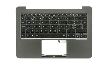 0KNB0-3130SF00 teclado incl. topcase original Asus SF (suiza-francés) negro/canaso