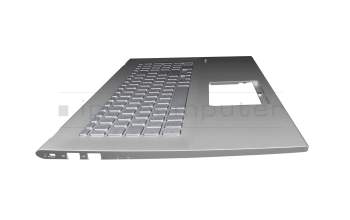 0KNB0-561CGE00 teclado incl. topcase original Asus DE (alemán) plateado/plateado con retroiluminacion