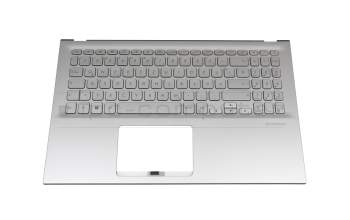 0KNB0-561PGE00 teclado incl. topcase original Asus DE (alemán) plateado/plateado con retroiluminacion