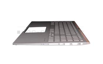 0KNB0-563CSF00 teclado incl. topcase original Asus SF (suiza-francés) plateado/plateado con retroiluminacion