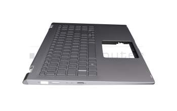 0KNB0-563HGE00 teclado incl. topcase original Pegatron DE (alemán) plateado/plateado con retroiluminacion