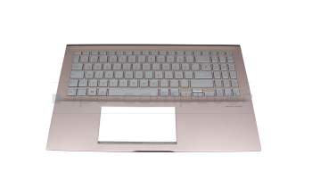 0KNB0-563KGE00 teclado incl. topcase original Asus DE (alemán) plateado/rosa con retroiluminacion