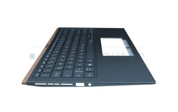 0KNB0-563PGE00 teclado incl. topcase original Pegatron DE (alemán) azul/azul con retroiluminacion